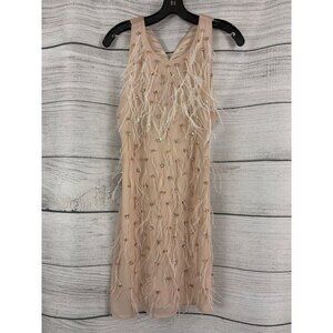 Elliatt Beaded & Feather Embellished Sleeveless Dress Size M